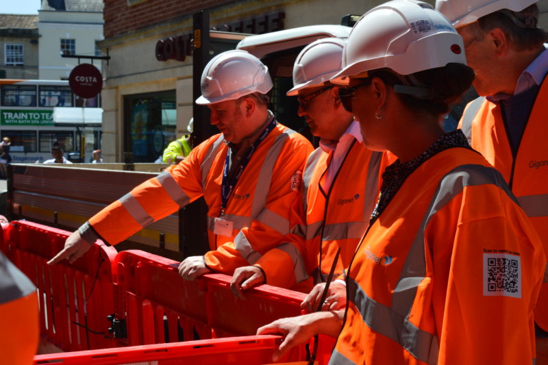 Lee Meek Head of HSQE at Giganet, on site at a full fibre build in Devizes