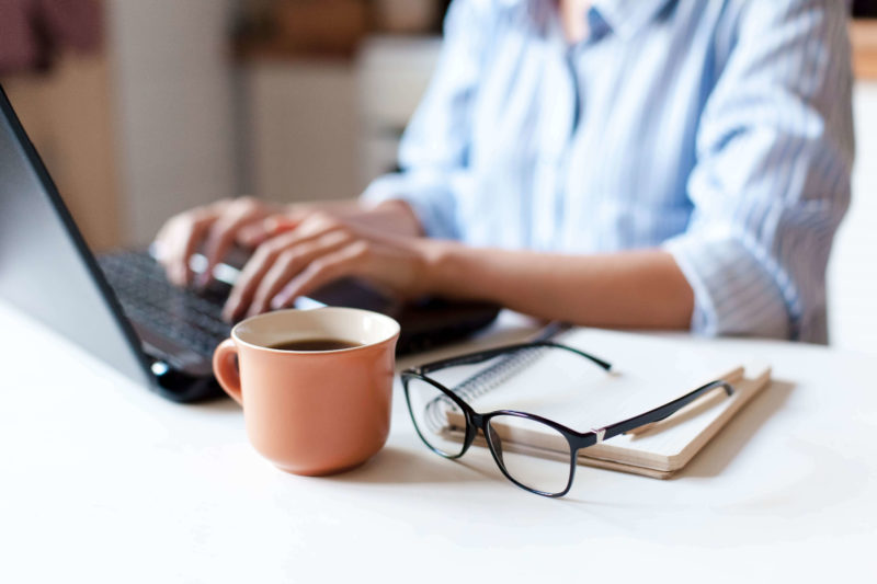 Person Working From Home On Full Fibre Broadband